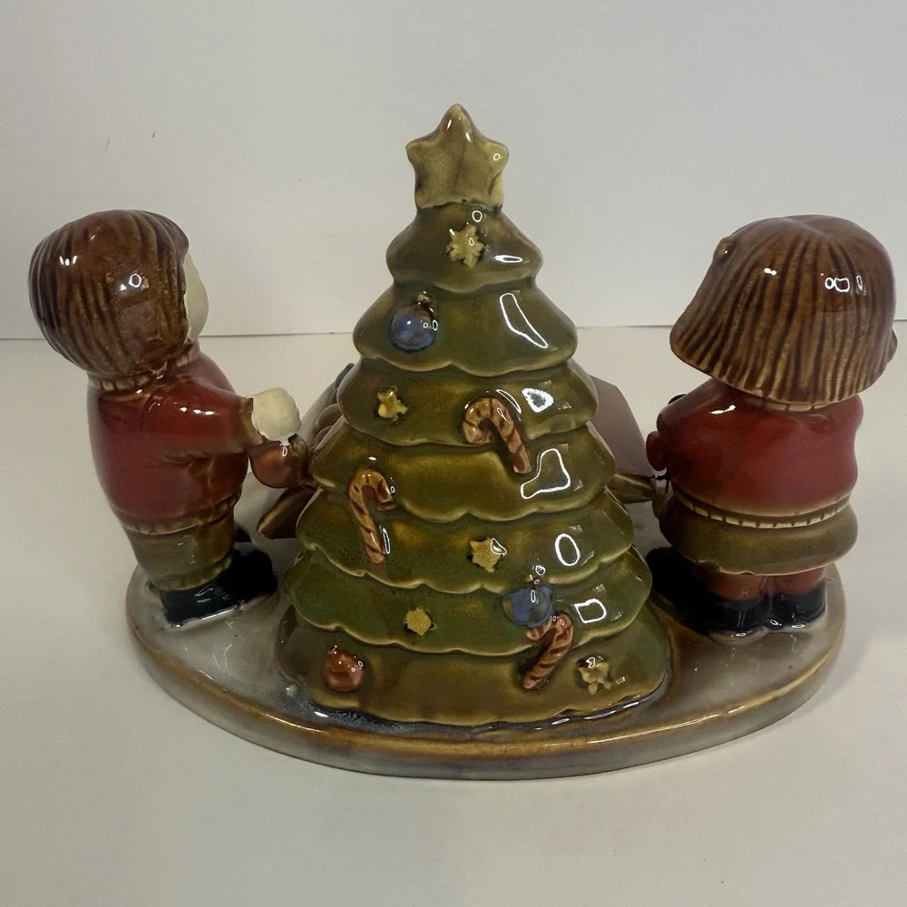 Yankee Candle Exclusive Ceramic Kids and Tree Christmas‎ Candle Holder NEW